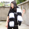 Women Winter Warm Genuine Mongolian Lamb Fur Scarf